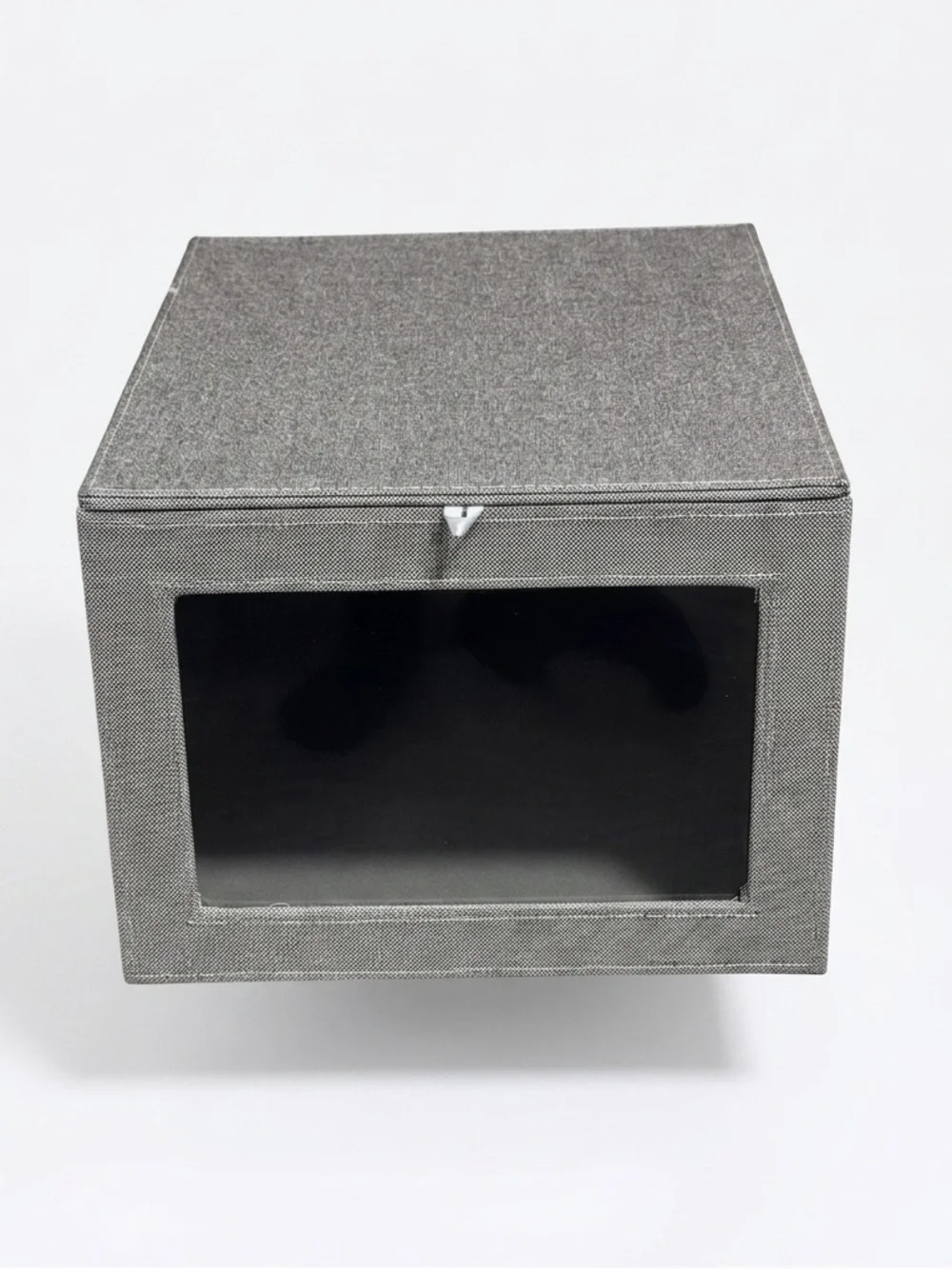 The Container Store Cambridge Drop-Front Shirt Box Grey Linen Like New